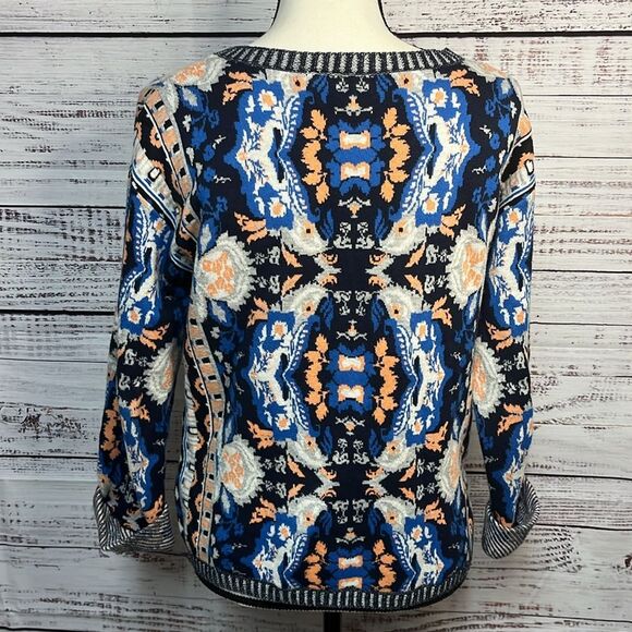 EUC Anthropologie Moth Cabine Crewneck Sweater 3/4 Sleeve  Multi Women's Small - Picture 13 of 13